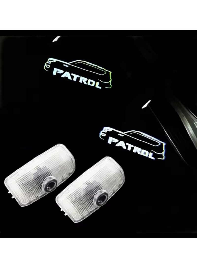 Vierex Door Light For Nissan Patrol Y62 2010-2024 | Glass Logo Welcome Projector Light | HD Puddle Light with Bright LED Logo Projection | No Fade Glass Lens & Stainless Steel Buckle | Car Door Courtesy Light - Image 1