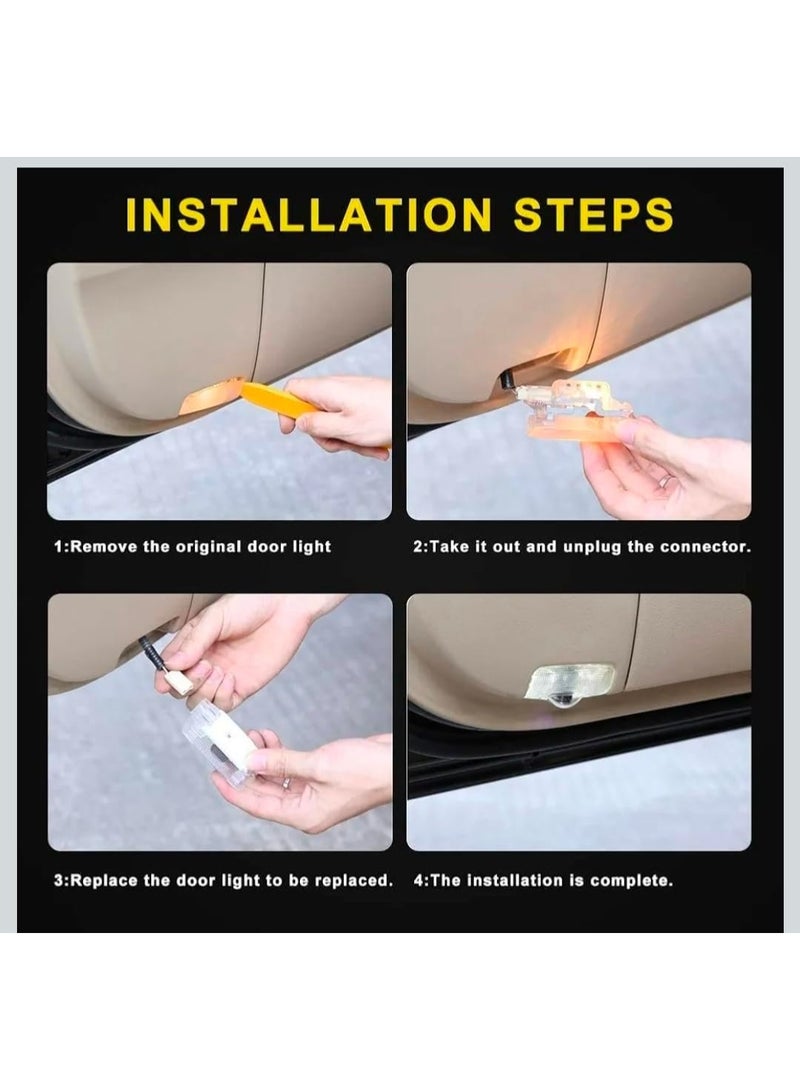 Vierex Door Light For Nissan Patrol Y62 2010-2024 | Glass Logo Welcome Projector Light | HD Puddle Light with Bright LED Logo Projection | No Fade Glass Lens & Stainless Steel Buckle | Car Door Courtesy Light - Image 5