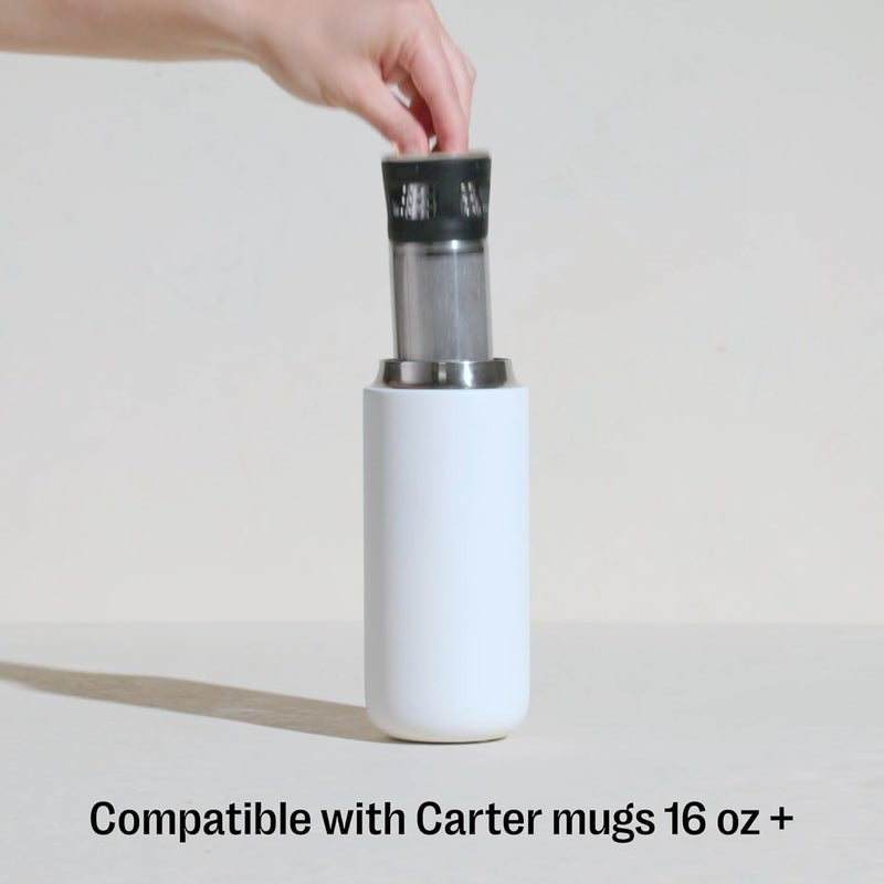 General standard compliant quality Fellow Carter Tea + Cold Brew Infuser & Carter Move 16 oz Tumbler Set - Steep Tea On-The-Go - Vacuum-Insulated Stainless Steel Travel Mug Snap-in Infuser for Steeping, Cold Brew, Stone Blue Balanced structure - Image 4