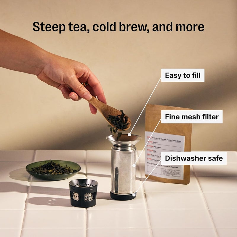 General standard compliant quality Fellow Carter Tea + Cold Brew Infuser & Carter Move 16 oz Tumbler Set - Steep Tea On-The-Go - Vacuum-Insulated Stainless Steel Travel Mug Snap-in Infuser for Steeping, Cold Brew, Stone Blue Balanced structure - Image 5