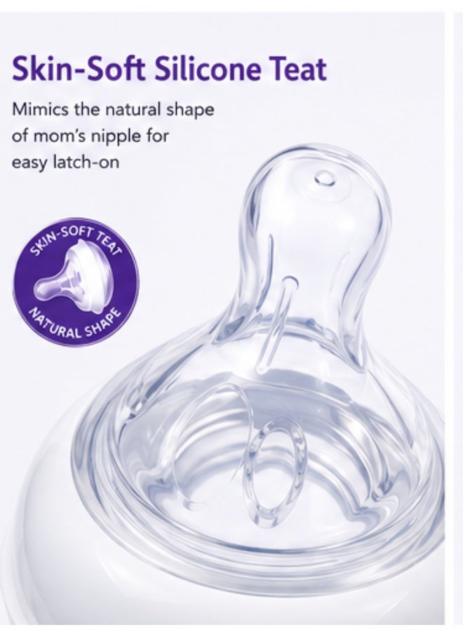 Only Baby Baby Feeding Bottle 150ml with Angled Soft Silicone Teat for Newborns 0m+, BPA-Free Wide-Neck Bottle (multicolor) - Image 2