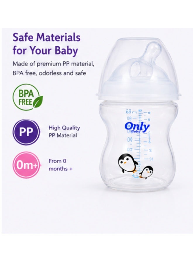 Only Baby Baby Feeding Bottle 150ml with Angled Soft Silicone Teat for Newborns 0m+, BPA-Free Wide-Neck Bottle (multicolor) - Image 4