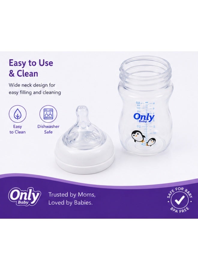 Only Baby Baby Feeding Bottle 150ml with Angled Soft Silicone Teat for Newborns 0m+, BPA-Free Wide-Neck Bottle (multicolor) - Image 5