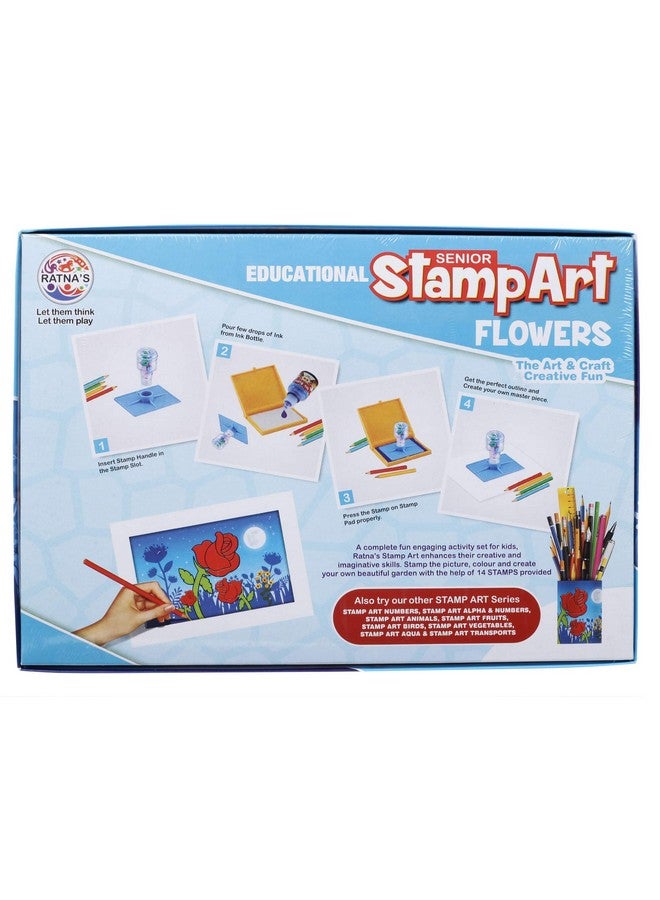 Ratna's Educational Art & Craft Stamp Art Flower Big with 12 Different Flower Stamps for Kids Ages 4+ - Image 5