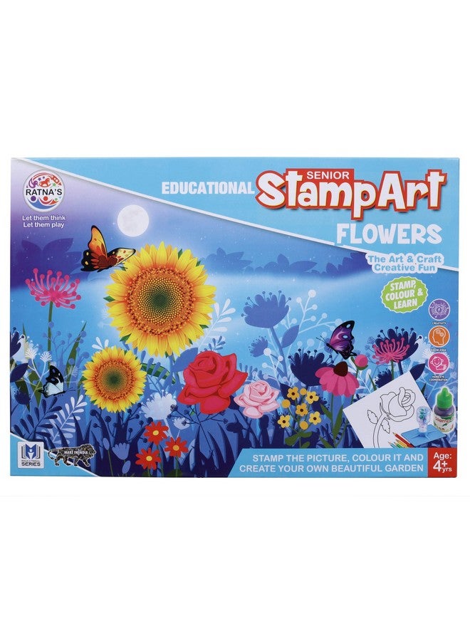 Ratna's Educational Art & Craft Stamp Art Flower Big with 12 Different Flower Stamps for Kids Ages 4+ - Image 4
