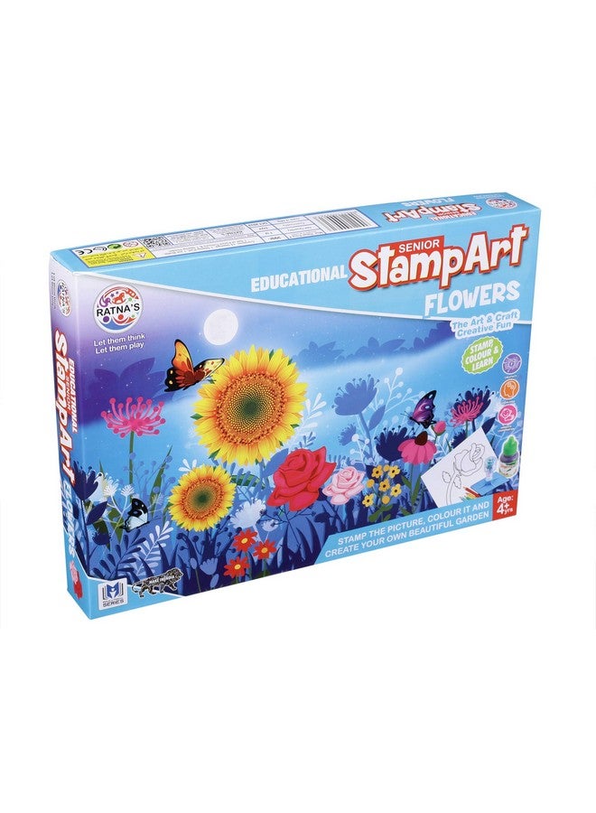 Ratna's Educational Art & Craft Stamp Art Flower Big with 12 Different Flower Stamps for Kids Ages 4+ - Image 3