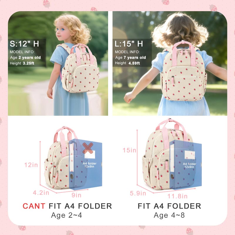 Bluboon Toddler Backpack for Girls Boys 2-4 Cute 12" Preschool Kindergarten Backpacks Kids Daycare Bags School Travel - Image 3
