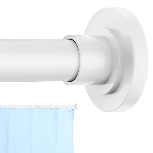 CorkLatta White Shower Curtain Rod 31 to 80 Inch,1 Inch Diameter Adjustable Spring Tension Stainless Steel Telescoping Rod,Easy Install,No Rust - Image 1