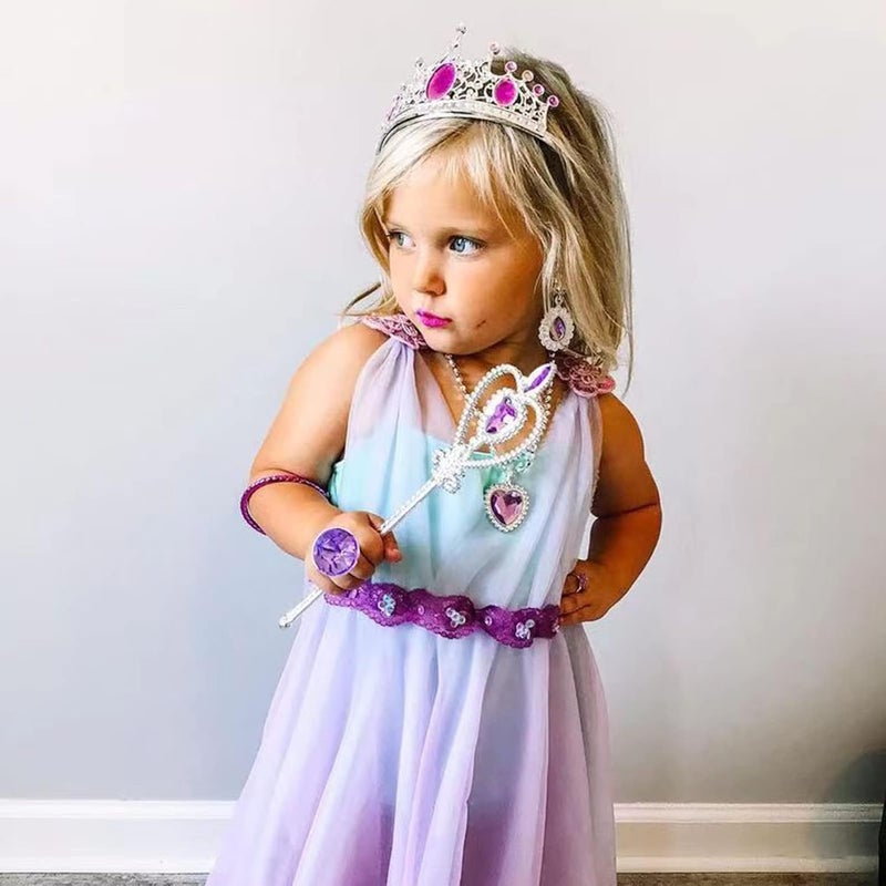 Tagitary Princess Pretend Jewelry Toy 48 Pcs Jewelry Dress Up Play Set for Girls Included Tiaras Necklaces Wands Rings Earrings and Bracelets, Kids Play Jewelry Set for Girls - Image 5