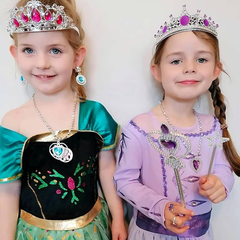 Tagitary Princess Pretend Jewelry Toy 48 Pcs Jewelry Dress Up Play Set for Girls Included Tiaras Necklaces Wands Rings Earrings and Bracelets, Kids Play Jewelry Set for Girls - Image 3