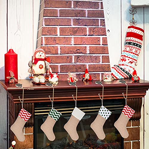Sunshane 5 Pieces Christmas Stocking Holders Mantel Hooks Hanger Christmas Safety Hang Grip Stockings Clip for Christmas Party Decoration (Bronze) - Image 3