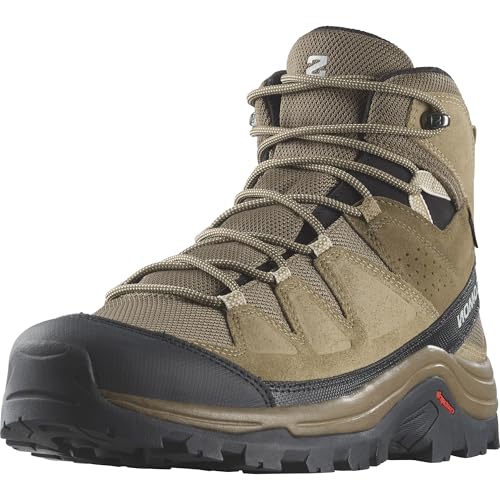 Salomon Men's QUEST ROVE GORE-TEX Leather Hiking Boots for Men, Kangaroo / Kelp / Black, 9.5 - Image 1