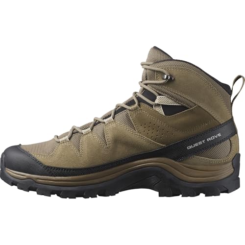 Salomon Men's QUEST ROVE GORE-TEX Leather Hiking Boots for Men, Kangaroo / Kelp / Black, 9.5 - Image 3