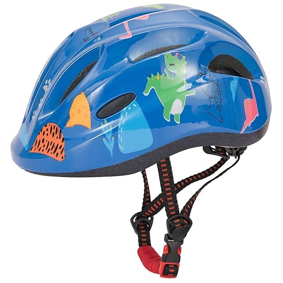 FABSPORTS Printed Safety Helmet for Kids-Boys & Girls (5-12 Years), Light Weight Bicycle/Bike Helmet, Adjustable Size, Superior Ventilation for Cycling/Skating/Skate Boarding, Blue - Image 1