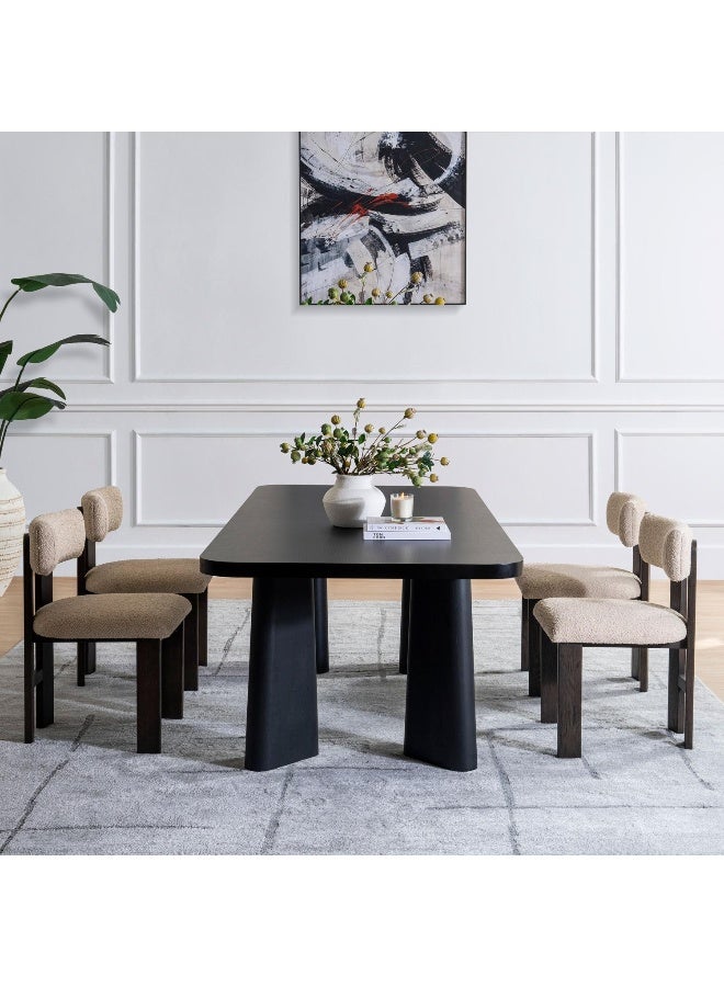 Pan Home Norway 6 Seater Dining Table - Black  - Image 4