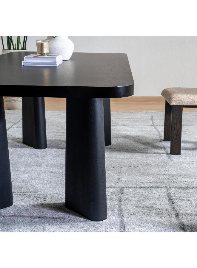 Pan Home Norway 6 Seater Dining Table - Black  - Image 5