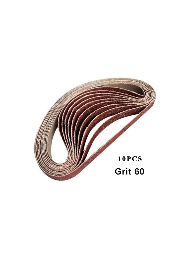 GGOOT 20Pcs Sanding Belts 15x452mm, 60 240 Assorted Grits Aluminum Oxide Abrasive Sanding Belts for Grinding Polishing and Derusting - Image 2