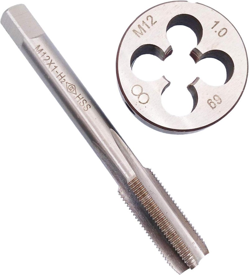Yodaoke HSS M12 x 1mm Tap and M12 x 1.0mm Die Metric Thread Right Hand - Image 1