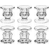 Dedoot Candle Holder,  Pack of 6 Glass Candle Holders Bulk Clear Candlestick Holders Centerpiece Fit 7/8" Taper or 1 - Image 1