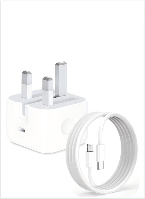 40W USB-C Fast Charger with 1M USB-C to Lightning Cable – High-Speed Charging for iPhone 14/14 Pro/14 Pro Max/13/12/SE 2020/11/XR/XS Max/X & iPad
