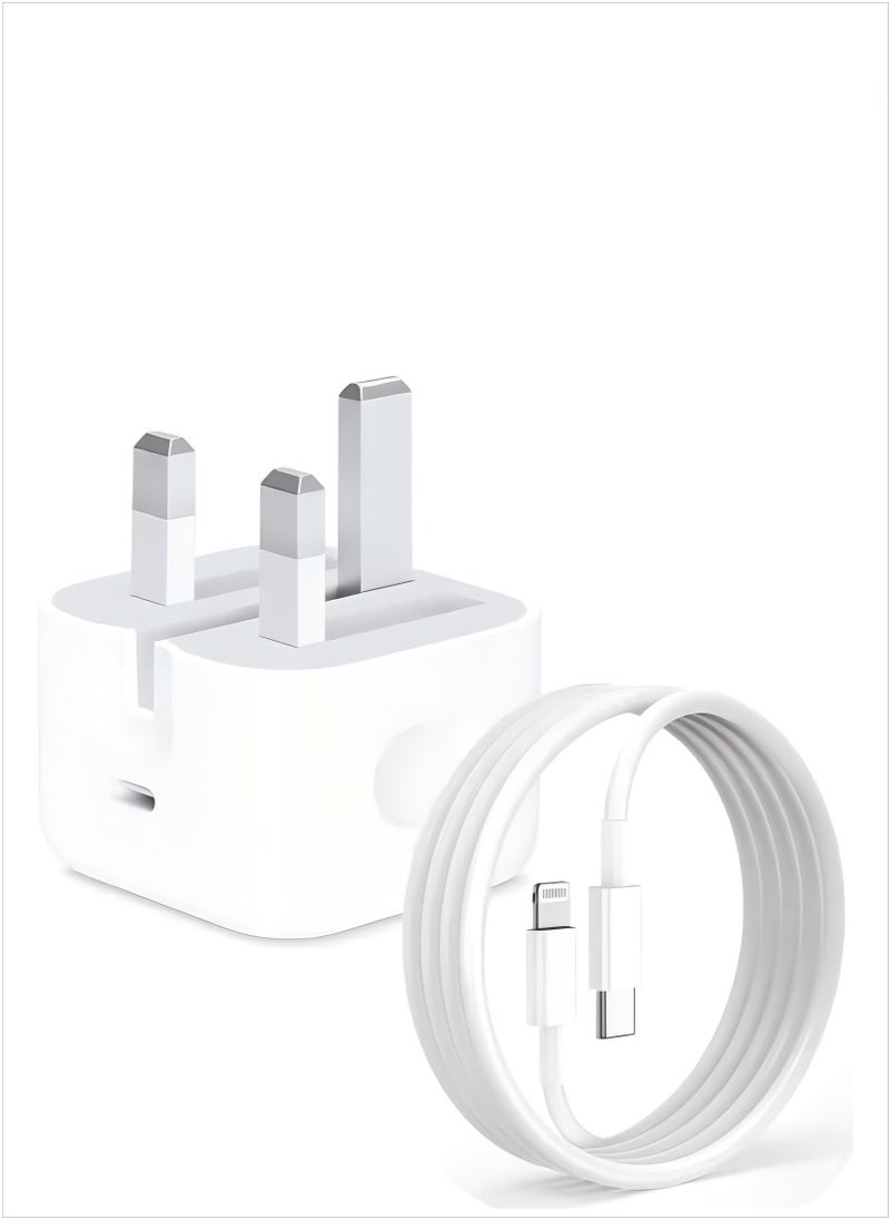 TecV - 40W USB-C Fast Charger with 1M USB-C to Lightning Cable – High-Speed Charging for iPhone 14/14 Pro/14 Pro Max/13/12/SE 2020/11/XR/XS Max/X & iPad - Image 1