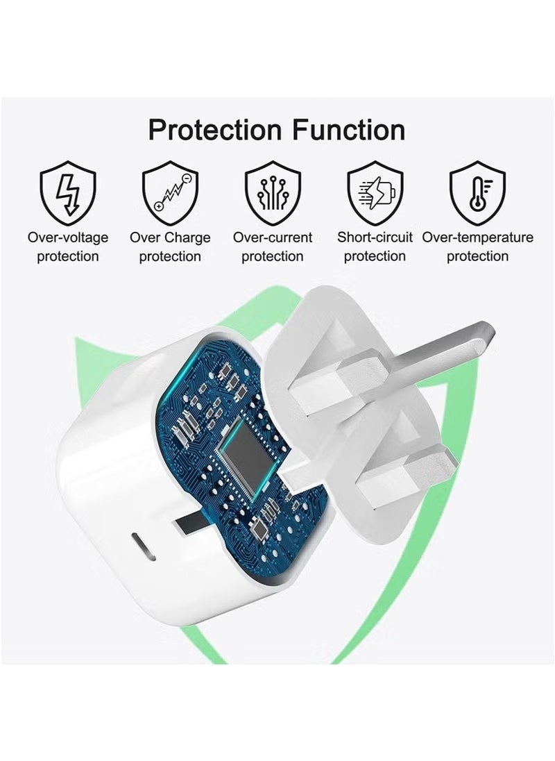 TecV - 40W USB-C Fast Charger with 1M USB-C to Lightning Cable – High-Speed Charging for iPhone 14/14 Pro/14 Pro Max/13/12/SE 2020/11/XR/XS Max/X & iPad - Image 1