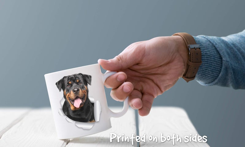 Winston Bear Winston & Bear Smiling Rottweiler Mug - Rottie Ceramic Coffee Mug Gift for Dog Lovers Mom and Dad - Perfect Birthday or Christmas, Father's or Mother's Day Gift (11oz) - Image 4
