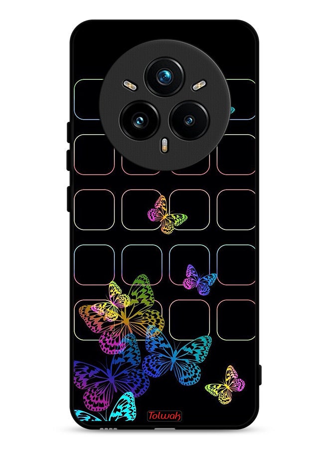 Tolwak Realme 14 Pro 5G Protective Case Cover Colorful Butterflies