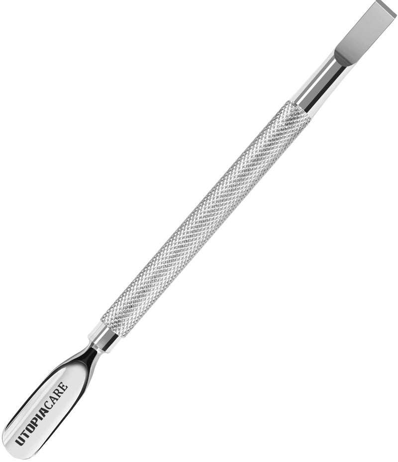 Utopia Care Cuticle Pusher Tool & Spoon Nail Cleaner, Professional Stainless Steel Cuticle Remover & Cutter, Durable Manicure & Pedicure Tool for Finger & Toenails, Silver - Image 1