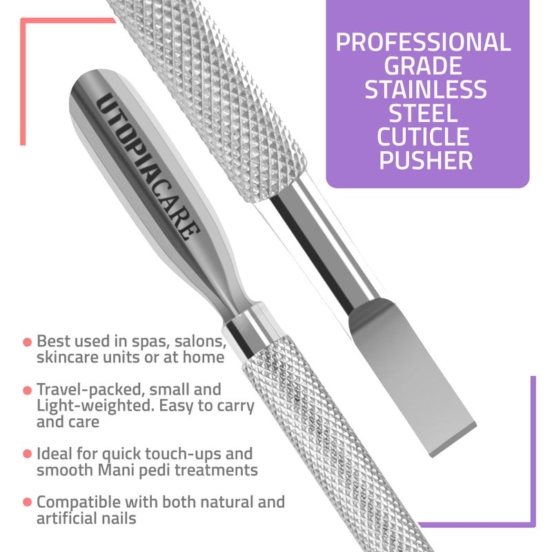 Utopia Care Cuticle Pusher Tool & Spoon Nail Cleaner, Professional Stainless Steel Cuticle Remover & Cutter, Durable Manicure & Pedicure Tool for Finger & Toenails, Silver - Image 3