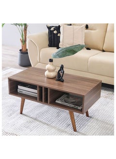 DANUBE HOME Melo Coffee Table Multi Functional Living Room Desk Space Saving Center Table Furniture For Home Living Room L 90 x W 45 x H 43 cm Walnut  - Image 1