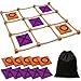 Gamie Giant Tic Tac Toe Game Outdoor 3 x 3 Feet Includes Rope Grid 10 Bean Bag Play Pieces and 1 Drawstring Carry Bag Large Yard Games Outdoor Game for Patio Picnic Camping - Image 3