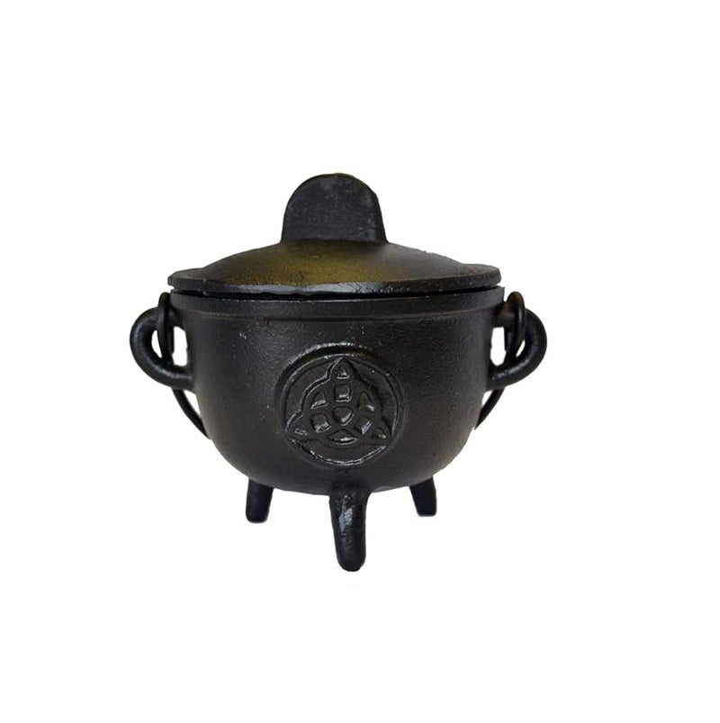 CircuitOffice Cast Iron Cauldron 4 12 Diameter Triquetra