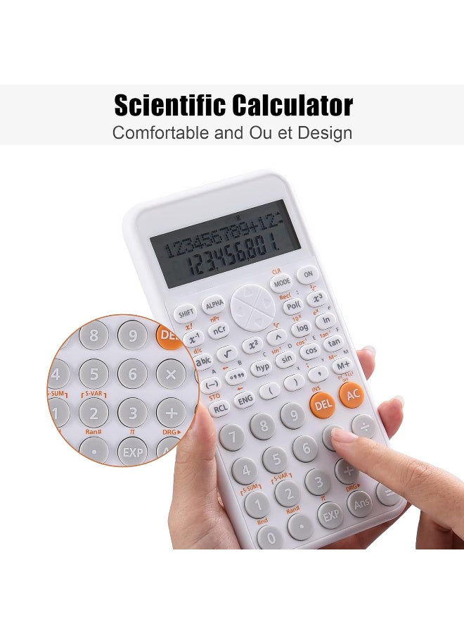 TFiOXL 240 Multifunctional Scientific Calculator, Two-Line Display, Slim and Portable, Suitable for School and Business, White - Image 5