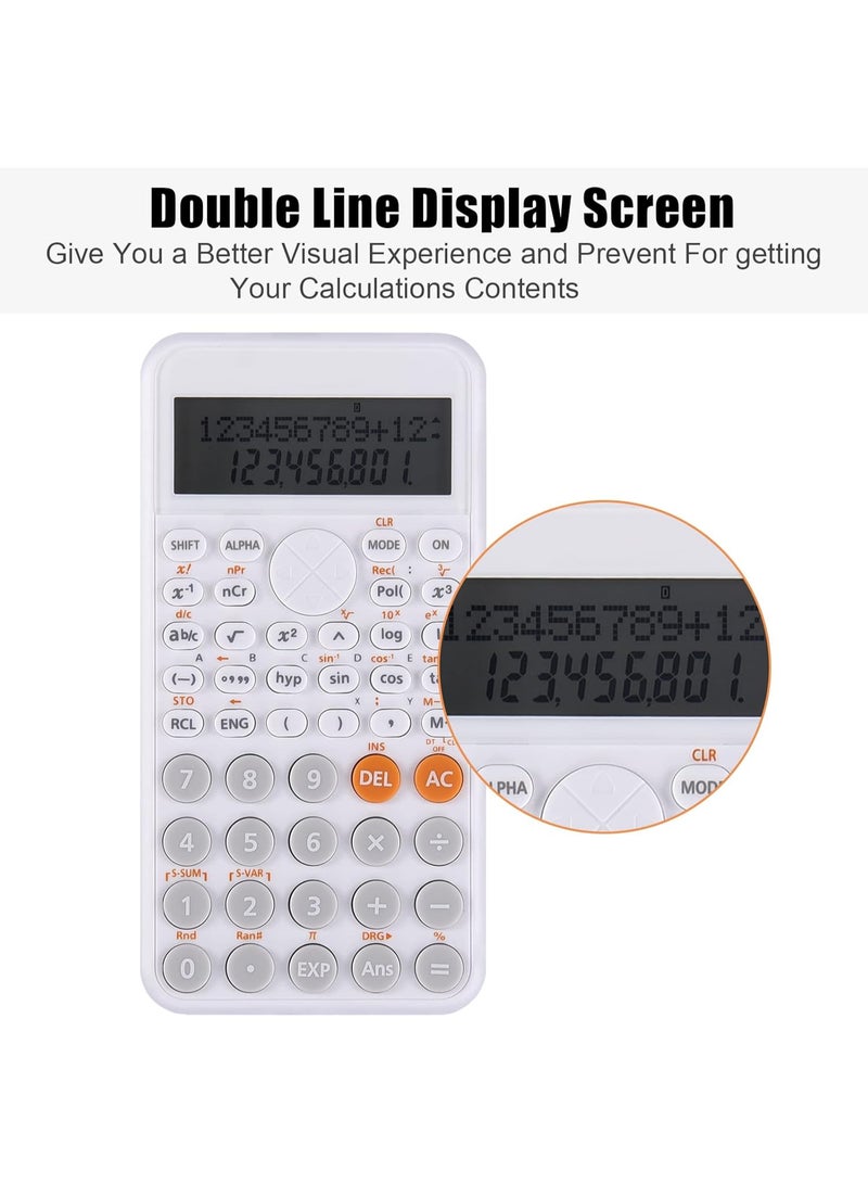 TFiOXL 240 Multifunctional Scientific Calculator, Two-Line Display, Slim and Portable, Suitable for School and Business, White - Image 4