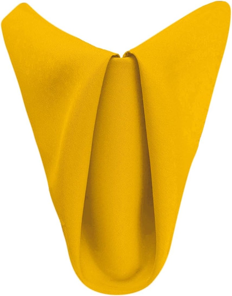 LTC LINENS Gold Cloth Napkins Set of 1220 Inch Dinner Napkins Washable Polyester Fabric Cloth for Dinner Restaurant Wedding and Party - Image 1