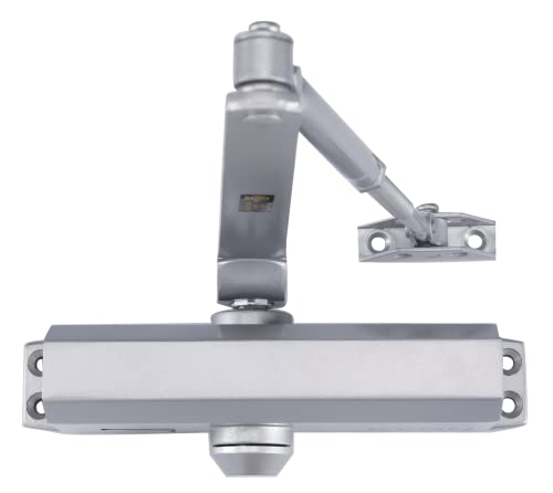 CLG HARDWARE DC6003 Medium Duty Commercial Door Closer - Surface Mounted, Automatic Door Closer, Cast Aluminum - UL 3 Hour Fire Rated, Size 3 for Residential & Light Commercial Doors - US26D Aluminum - Image 1