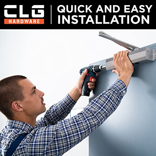 CLG HARDWARE DC6003 Medium Duty Commercial Door Closer - Surface Mounted, Automatic Door Closer, Cast Aluminum - UL 3 Hour Fire Rated, Size 3 for Residential & Light Commercial Doors - US26D Aluminum - Image 4