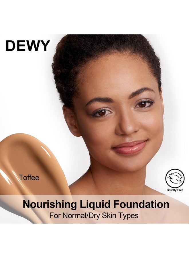 FV Dewy Liquid Foundation Makeup Oil Control Waterproof Long Lasting Face Makeup For Normal & Dry Skin Lightweight Medium Coverage Vegan & Crueltyfree Nourishing Toffee - Image 2