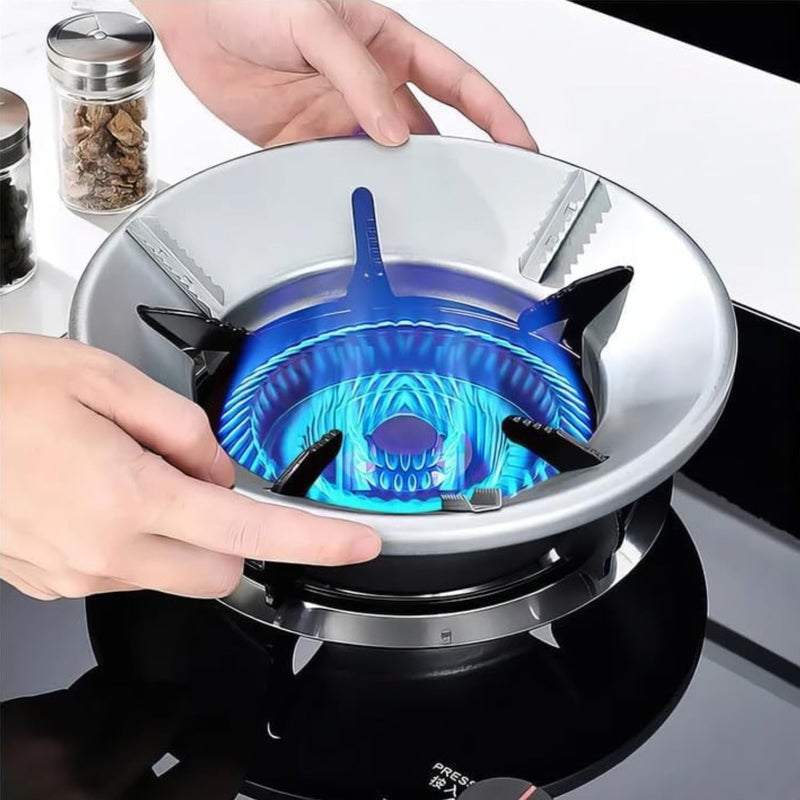 Gas Saver Burner Stand Gas Chula Burner Gas Saver Stand Jali Ring Fire & Windproof Energy Saving, Gas Chula Support Stand 4 Legs Supported for Indian Gas 0.7Mm (Pack of 1) Multi- Metal  - Image 1