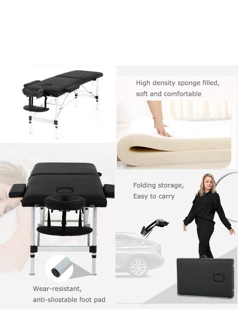 Cool Baby Portable Massage Table Professional Adjustable Folding Bed With 2-part Wooden Frame Ergonomic Headrest And Tote Bag  - Image 5