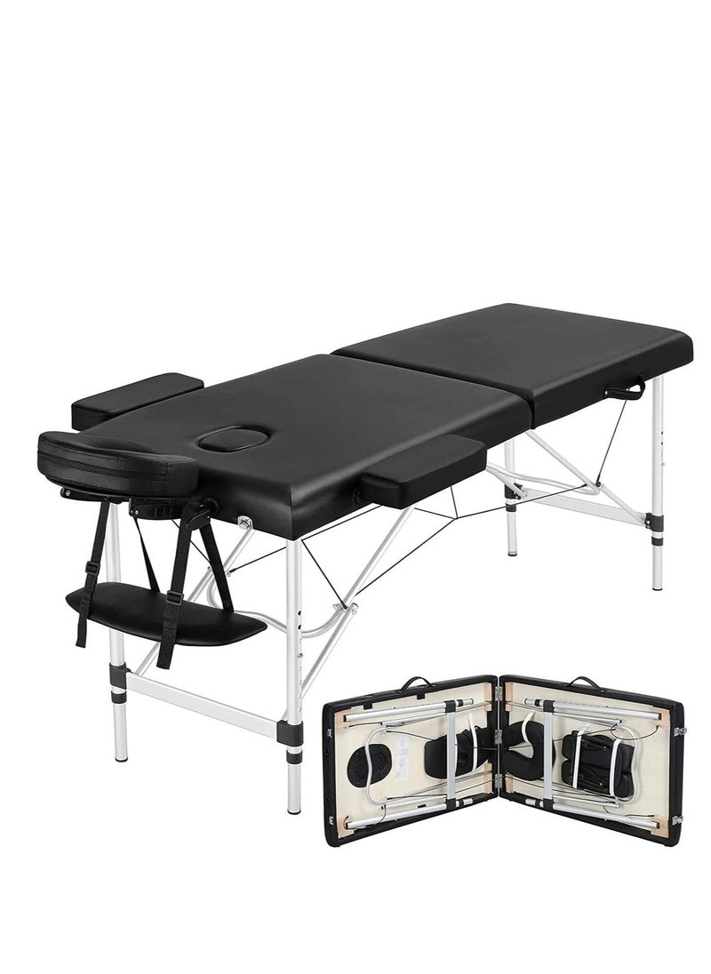 Cool Baby Portable Massage Table Professional Adjustable Folding Bed With 2-part Wooden Frame Ergonomic Headrest And Tote Bag  - Image 1