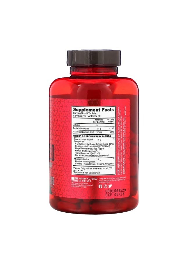 BSN BSN Nitrix 2.0 Concentrated Nitric Oxide Precursor 180 Tablets  - Image 2