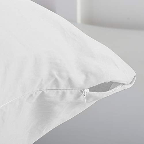 EVOLIVE New 300TC Thread Count 100% Cotton Body Pillow Cover/Case Replacement with Hidden Zipper Closure 21"x54" (White) - Image 3