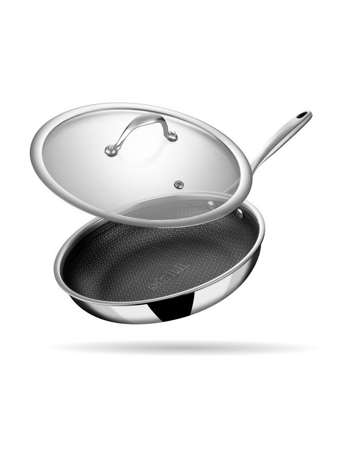 Stahl Artisan Hybrid Triply Frying Pan with Lid, Fry pan Induction Base, Frying pan Non Stick, Omelette Pan Non Stick, Frying pan Stainless Steel, 1.6 L, 24 cm - Image 1