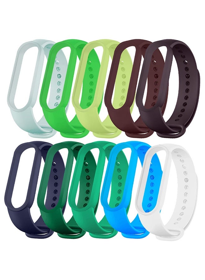 10 Pieces of Strap Band for Xiaomi Mi Band 6 Mi Band 5 - Silicone Watch band Replacement Band
