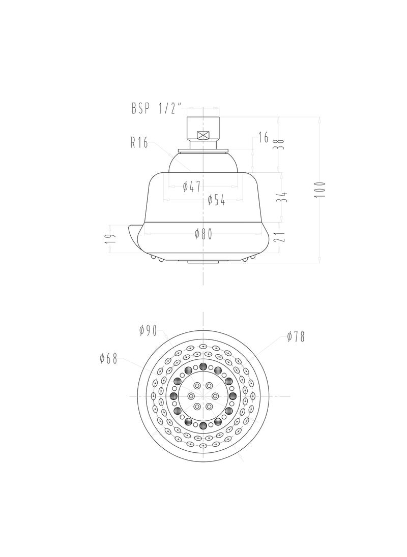 hindware Hindware F160051 3Flow ABS Over Head Shower with Rubbit Cleaning System Rain Massage and Bubble Flow  - Image 3