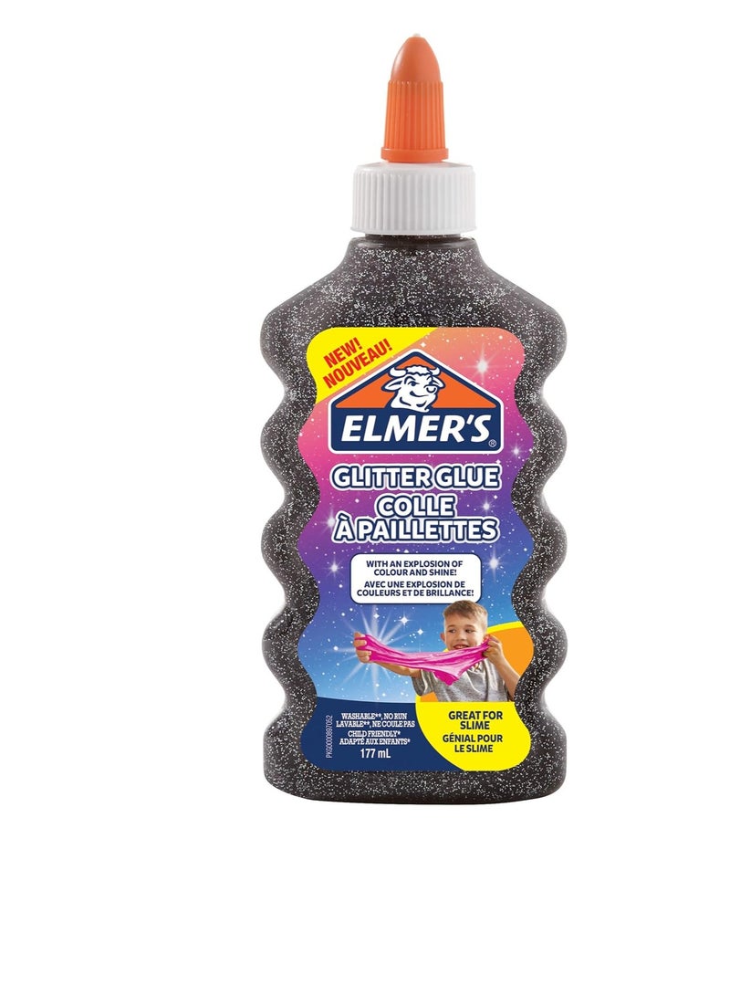 Elmers Elmer's Glitter Glue 6oz Black - Image 1