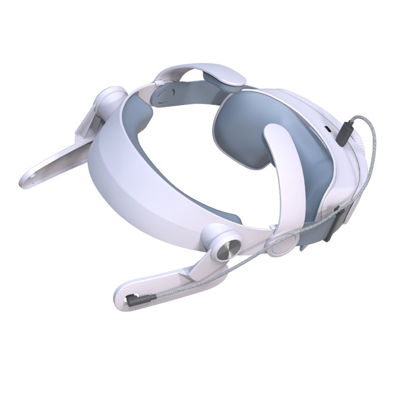 Adjustable VR Head Strap: White 5000mAh Battery - Pressure Relief & Safe Charging VR Headband for Meta Quest3 VR Headset Users - Image 1