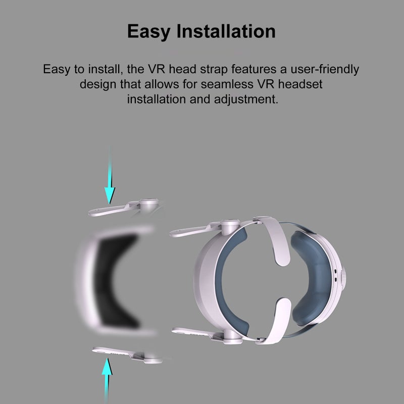 Adjustable VR Head Strap: White 5000mAh Battery - Pressure Relief & Safe Charging VR Headband for Meta Quest3 VR Headset Users - Image 5